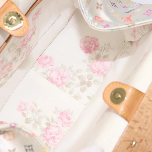 LOUIS VUITTON Monogram Multicolor Abelia Bag Satin White M92936 LV Auth sw895V - Picture 12 of 16